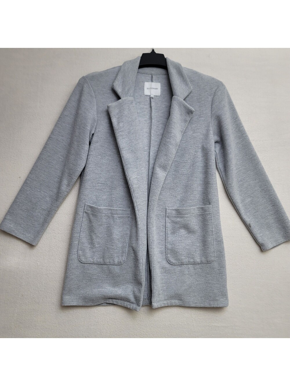 Dictionary Women's Light Gray Open Front Blazer Jacket Size S